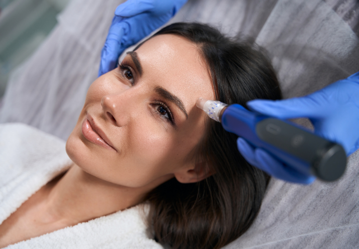 skinpen microneedling anti-aging treatment on woman