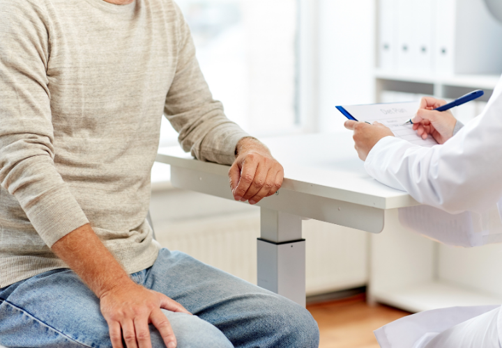 Man discussing male fertility and reproductive health with a healthcare provider